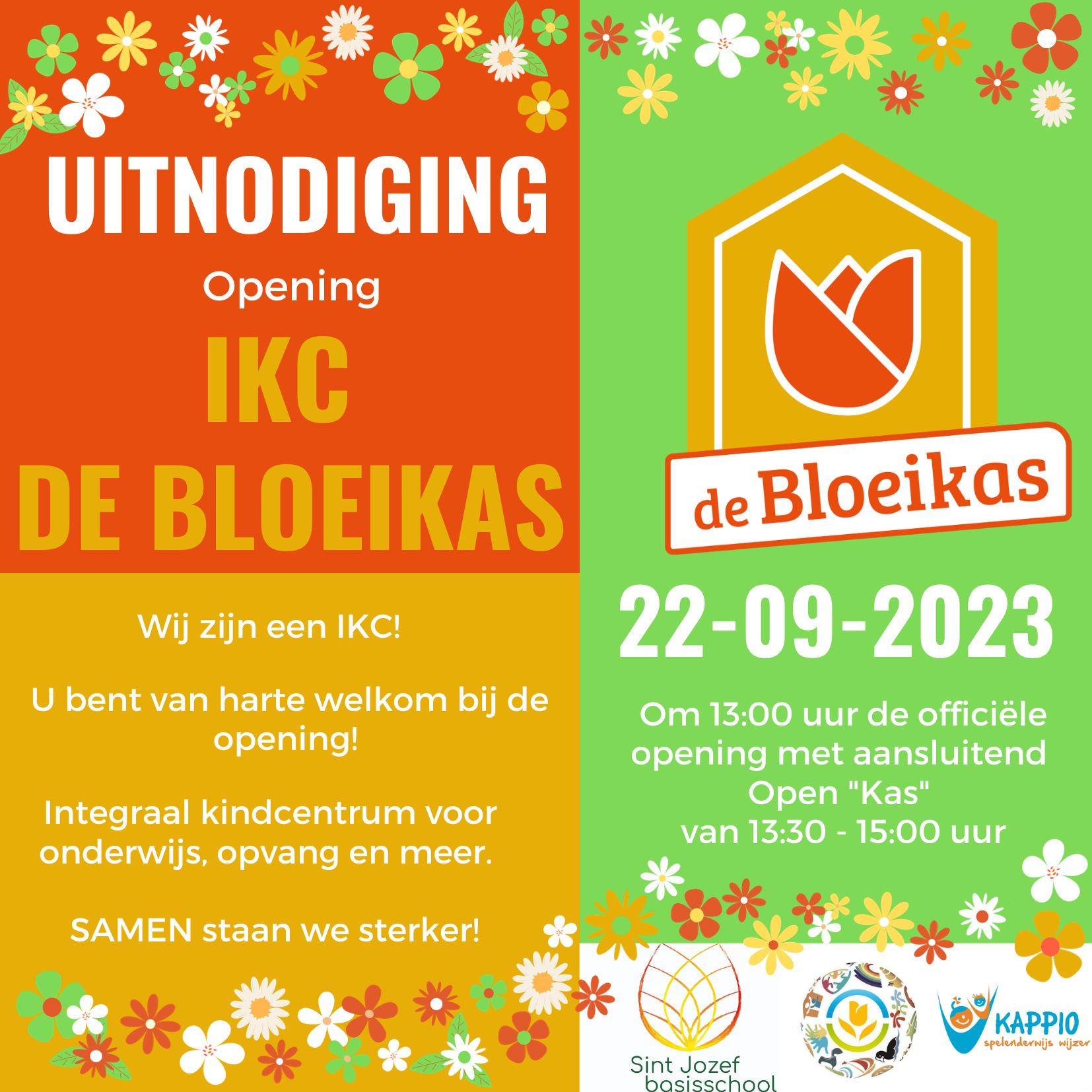 Komt u ook naar de opening van IKC de Bloeikas?